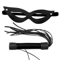 Kit Tiazinha Com Chicote 20Cm Liso Dominatrixxx Preto