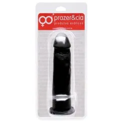 Pênis De Borracha Maciça 23,3 X 5,5 Cm Preto - Prazer E Cia Natural Ref 07821-p